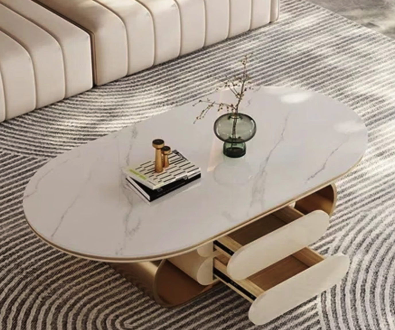 Luxe Nesting Coffee Table Set with Drawer