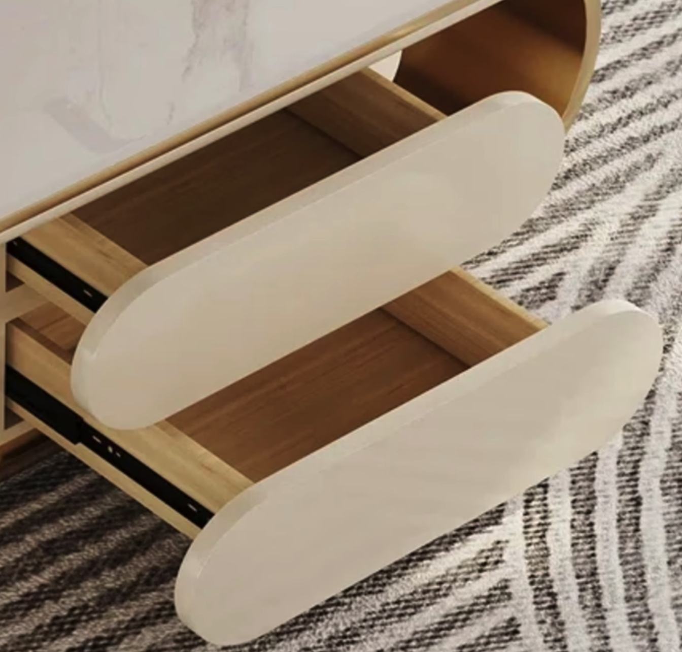 Luxe Nesting Coffee Table Set with Drawer