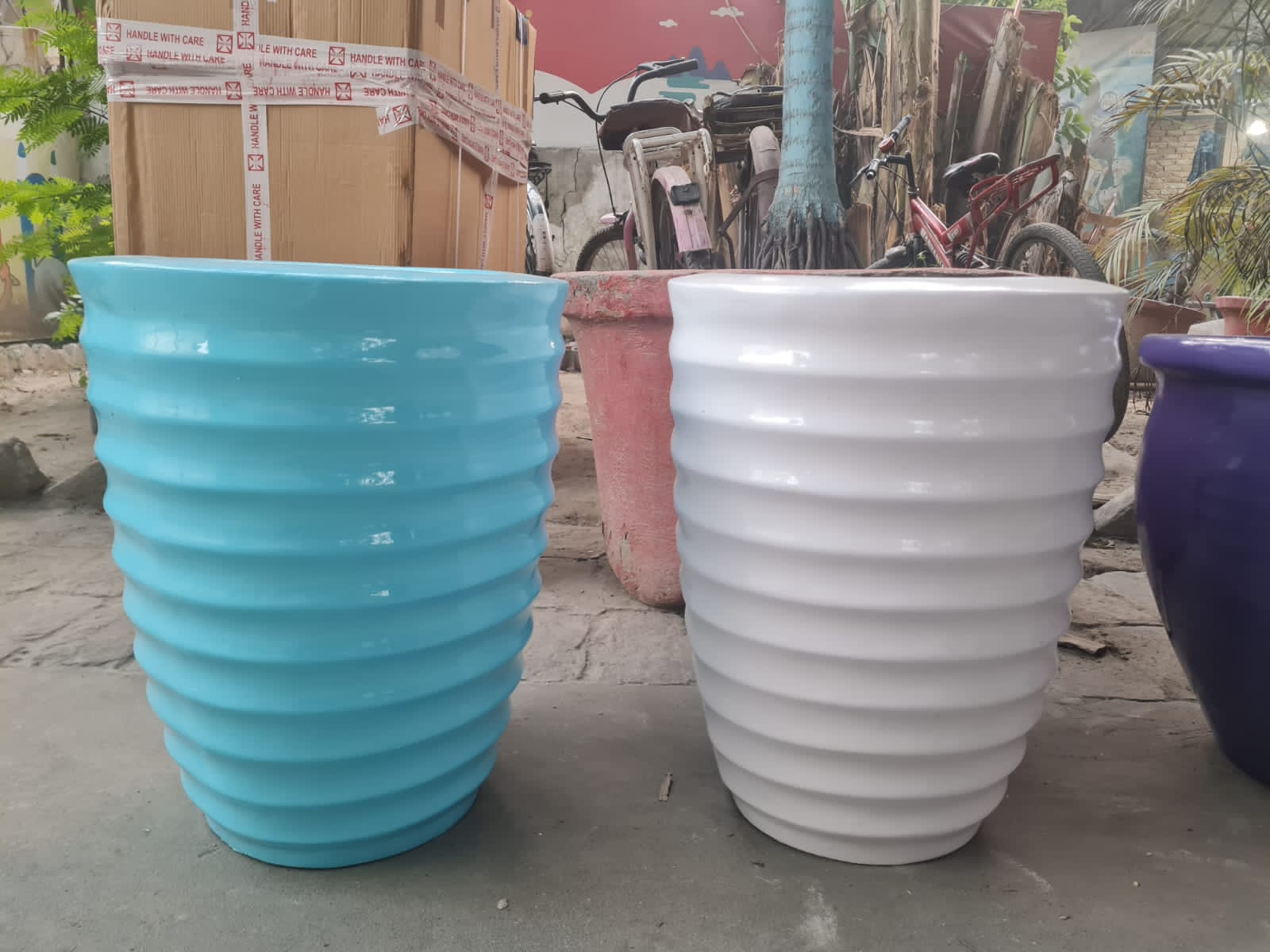 Lines Fiber Pots Size:-17x12 Inches