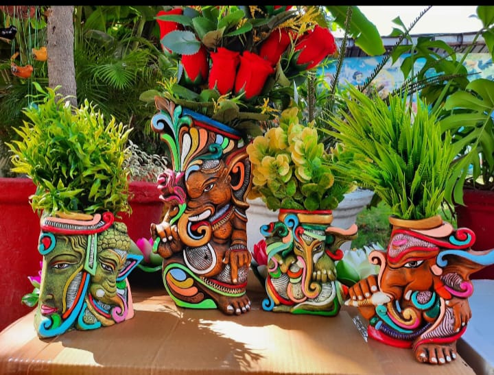 Ganesha Planters Set of 4 Pcs
