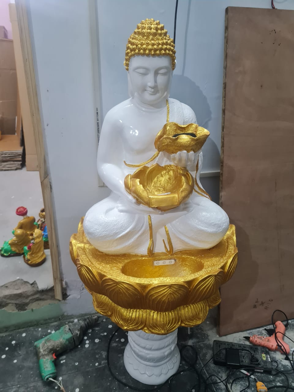 Double Bowl Budhha Fountain Size:-2.5 feet with Pillar