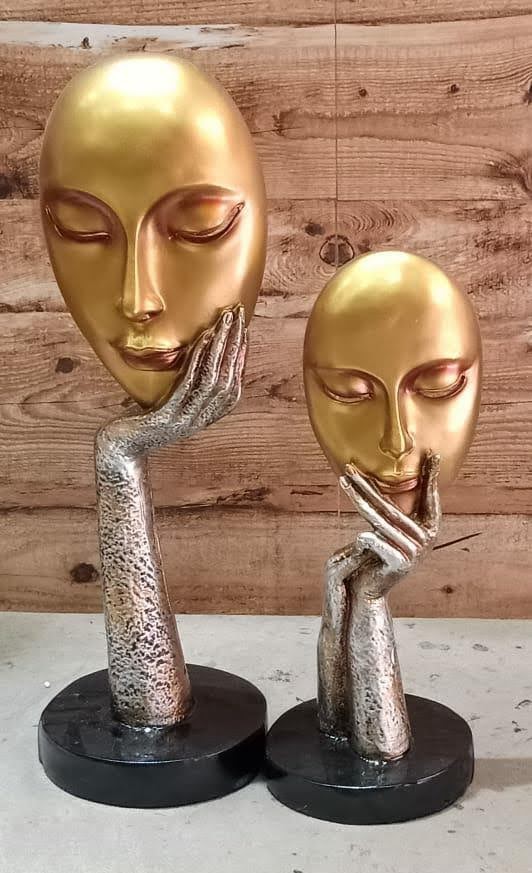 ANTIQUE FACES PAIR-  Size:-14 Inches & 11 Inches
