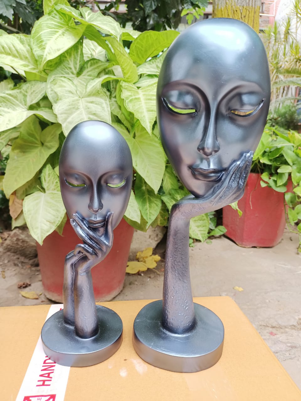 ANTIQUE FACES PAIR-  Size:-14 Inches & 11 Inches