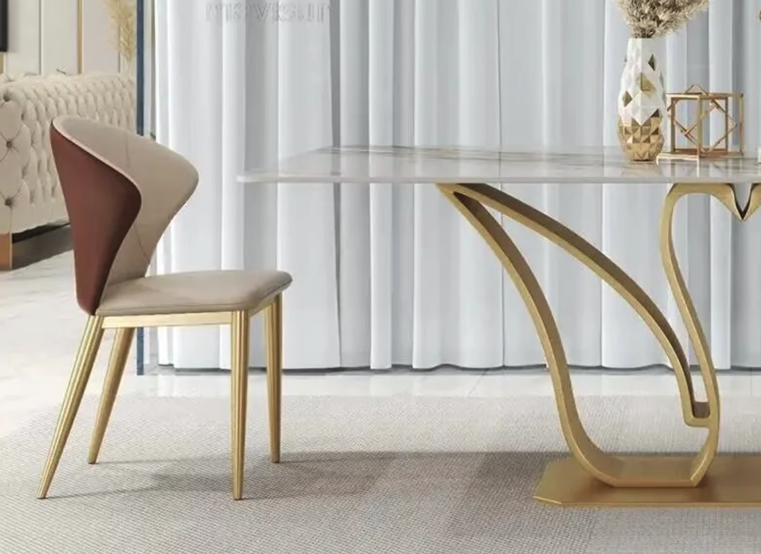 Golden Swan Luxe Dining Table-4 SEATER (4.5 X 3 FEET), 6 SEATER (6 X 3 FEET)
