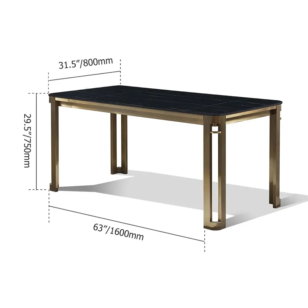 Modern Stainless Steel Dining Table Set