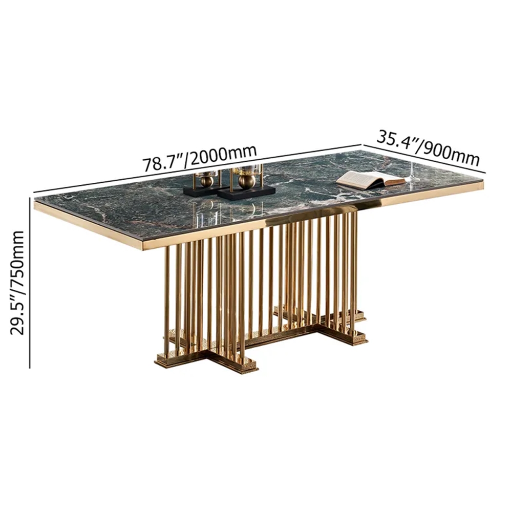 Modern Luxury Dining Table with Gold Base & Marble Top-4 SEATER, 6 SEATER