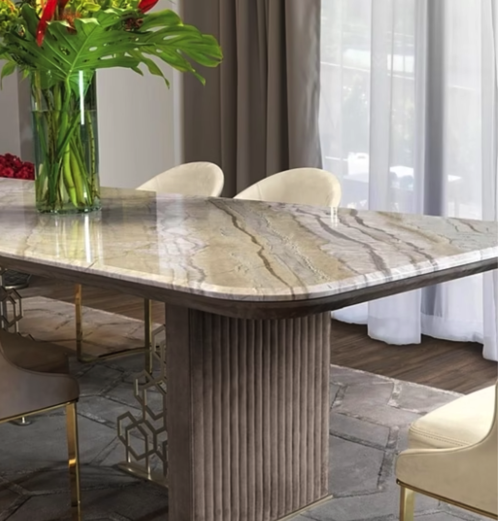 Maison lan Modern Luxury Dining Set-4 SEATER (4.5 X 3 FEET), 6 SEATER (6 X 3 FEET), 8 SEATER (7.5 X 3.5 FEET)