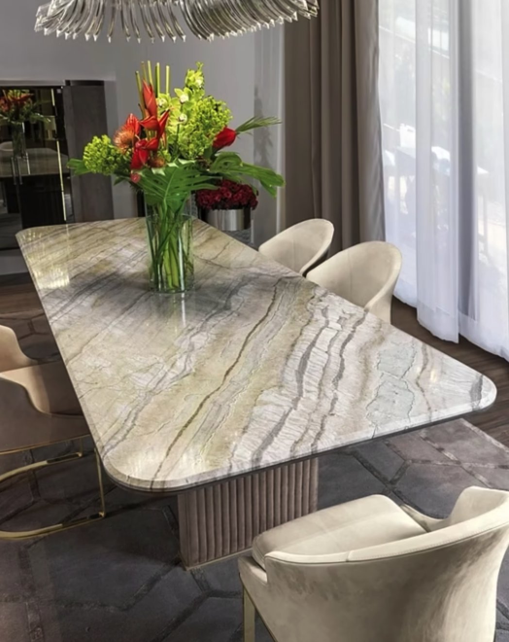 Maison lan Modern Luxury Dining Set-4 SEATER (4.5 X 3 FEET), 6 SEATER (6 X 3 FEET), 8 SEATER (7.5 X 3.5 FEET)