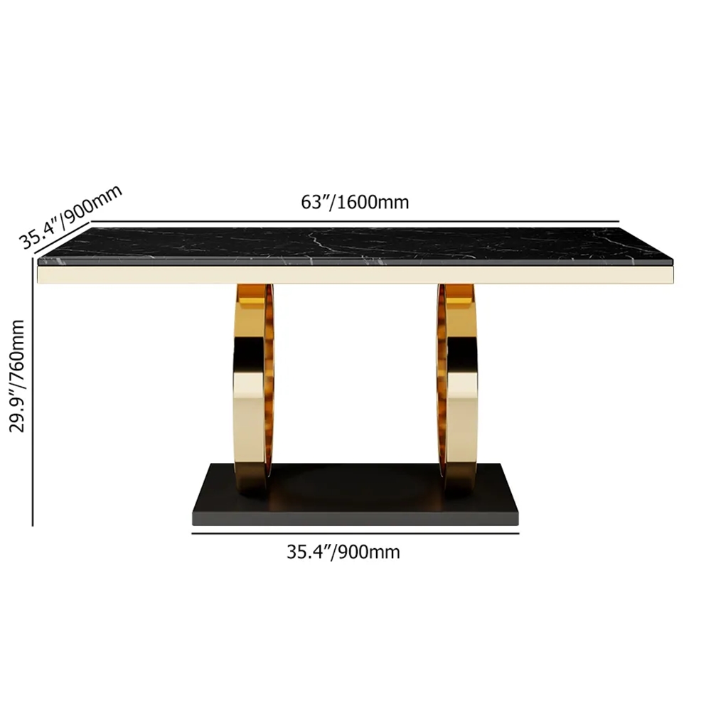 Modern Luxury Dining Table with Metal Frame & Natural Marble Top-4 SEATER, 6 SEATER