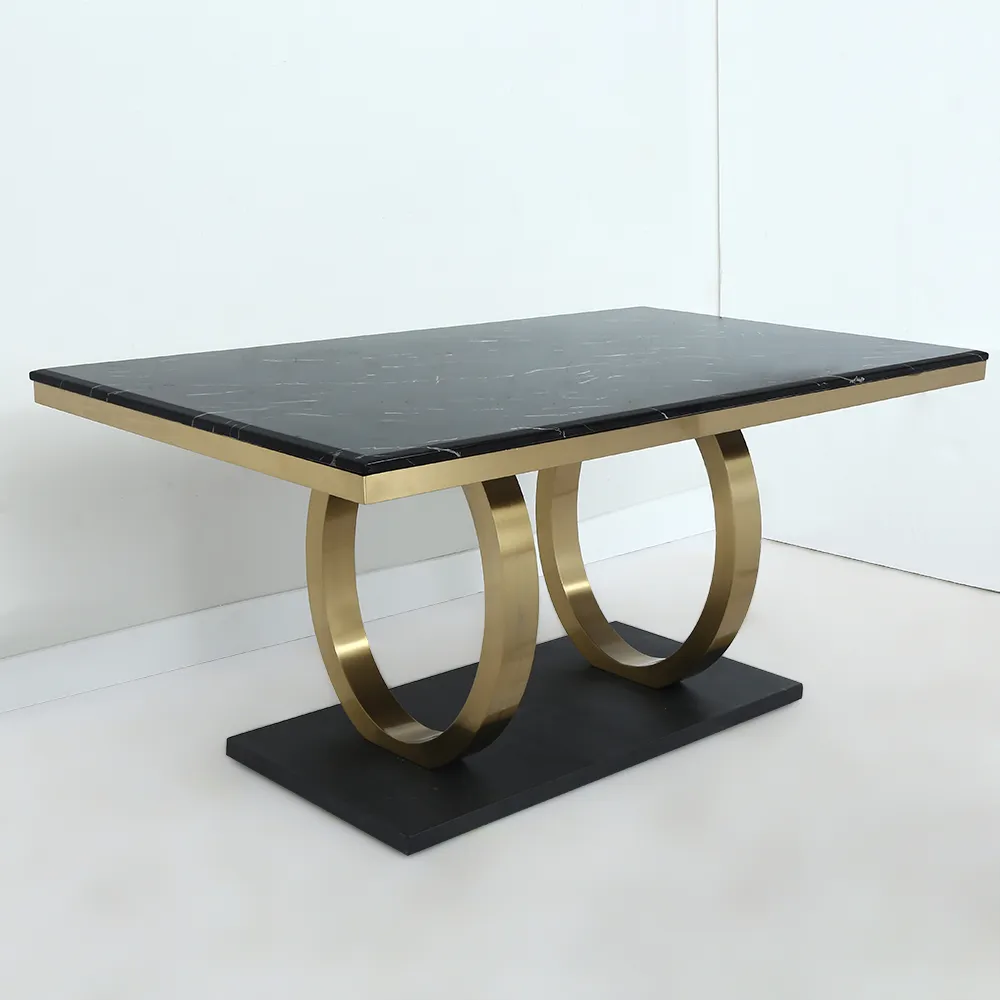 Modern Luxury Dining Table with Metal Frame & Natural Marble Top-4 SEATER, 6 SEATER