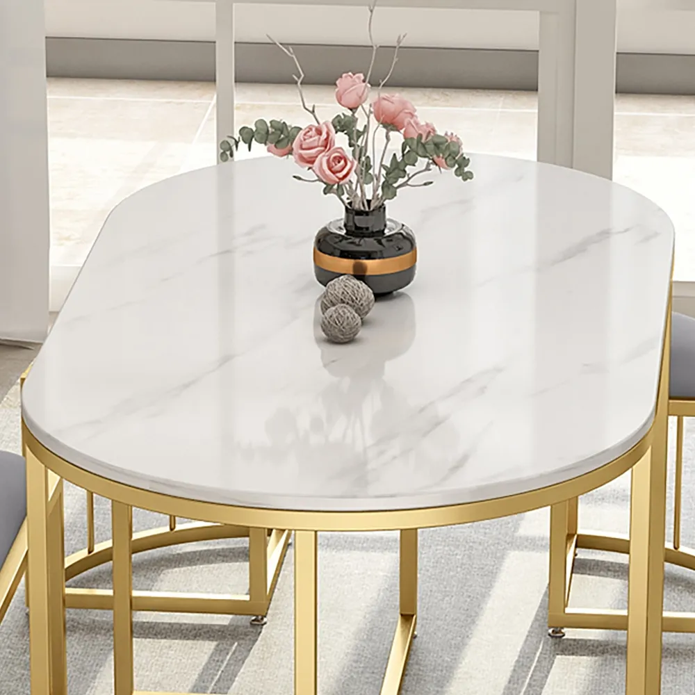 Modern Space-Saving Dining Table 6-Seater Set