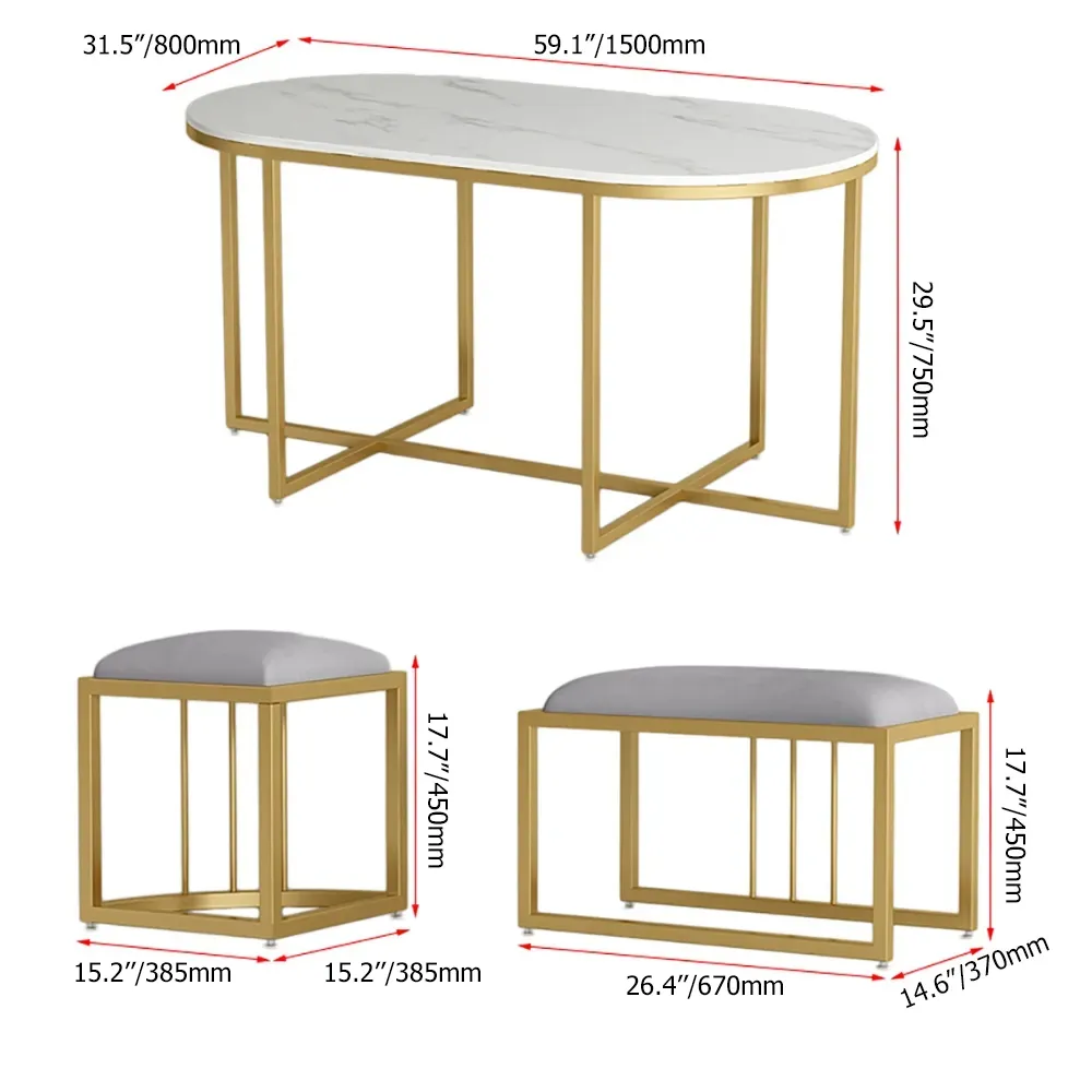 Modern Space-Saving Dining Table 6-Seater Set