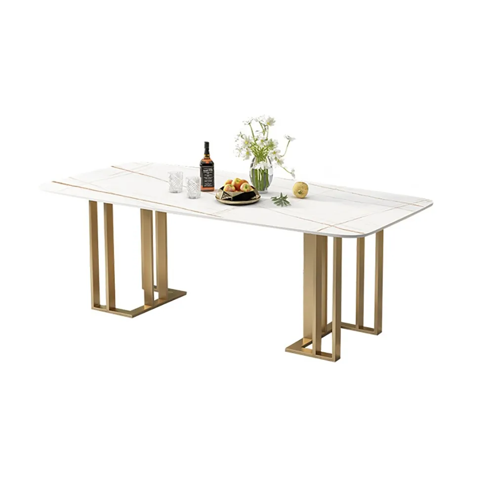 Modern Luxury Dining Table with Marble Top & Upholstered Chairs-4 SEATER, 6 SEATER