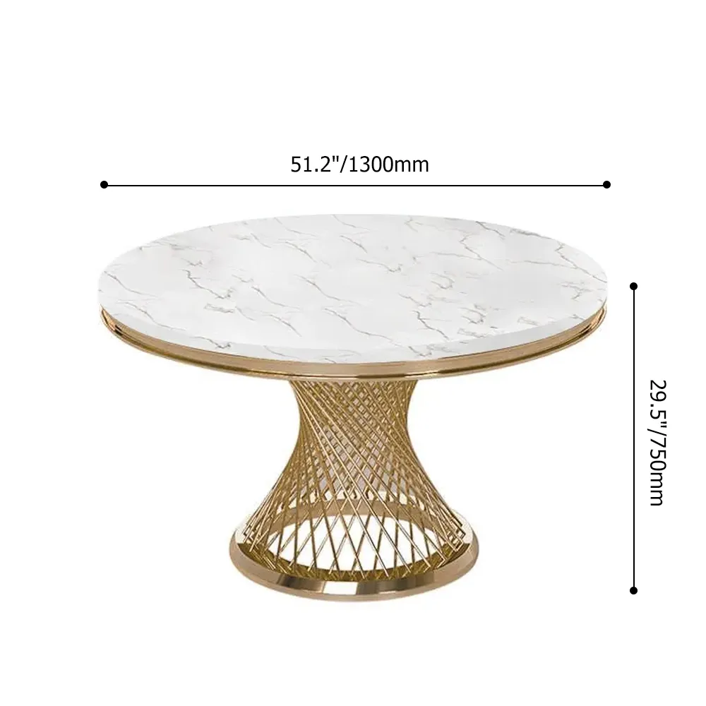 Modern Luxury Round Dining Table Set with 6 Chairs-4 SEATER, 6 SEATER