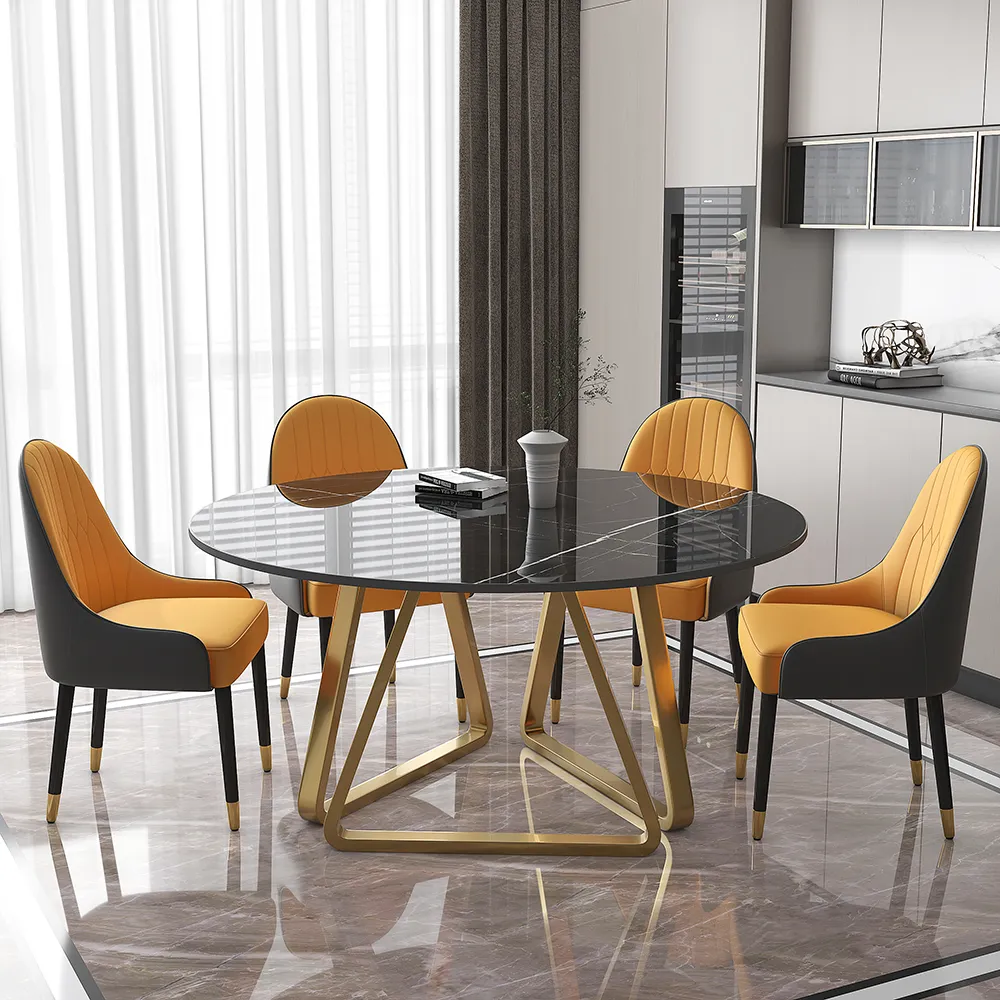 Luxury Round Marble Dining Table Set with 6 Chairs Š Perfect for Modern Interiors-4 SEATER, 6 SEATER