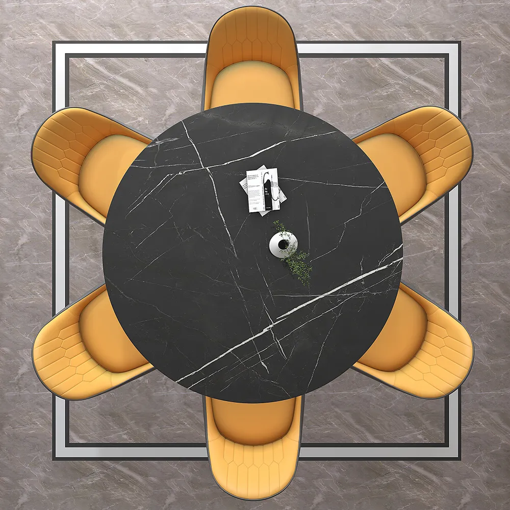 Luxury Round Marble Dining Table Set with 6 Chairs Š Perfect for Modern Interiors-4 SEATER, 6 SEATER