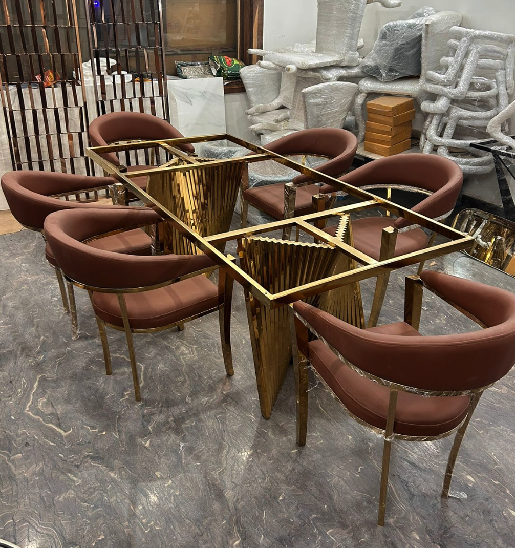 Luxury PVD Dining Table Set