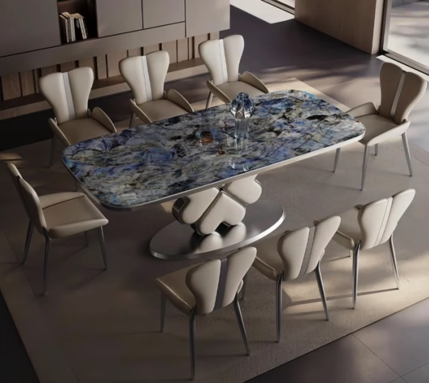 Leafora Luxe Nature Dining Set-4 SEATER (4.5 X 3 FEET), 6 SEATER (6 X 3 FEET)