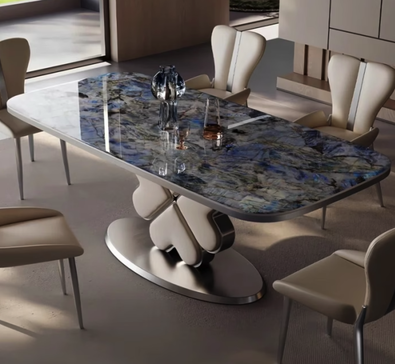 Leafora Luxe Nature Dining Set-4 SEATER (4.5 X 3 FEET), 6 SEATER (6 X 3 FEET)