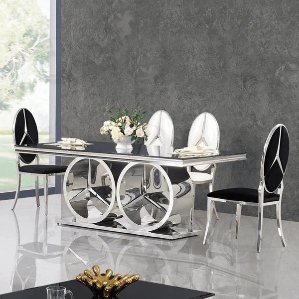Mercedes Luxe Dining Table Set--4 SEATER (4.5 X 3 FEET), 6 SEATER (6 X 3 FEET), 8 SEATER (7.5 X 3.5 FEET)