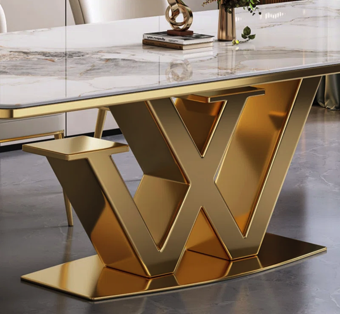 Modern Dining Table Set in SS PVD