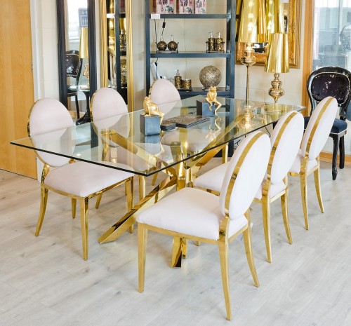 Stainless-Steel Dining Table