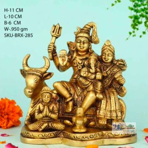 Brass Lord Shiva Family Idol