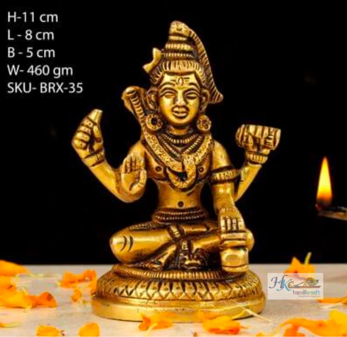 BRASS SHIVA SITTING ON BASE 4"