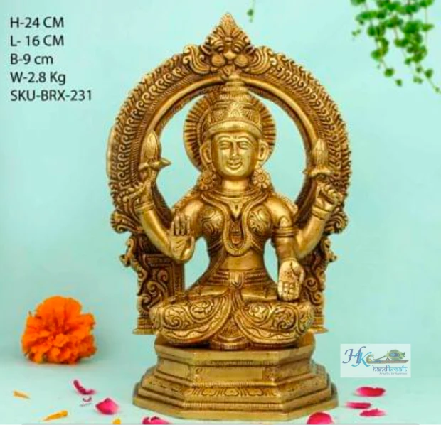 Brass Lakshmi Idol Mehrav 9"