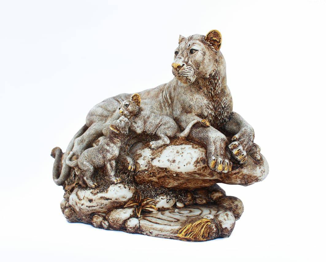 Lioness and Cubs Figurine