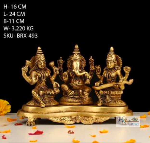 Brass Lakshmi Ganesh Saraswati Idol