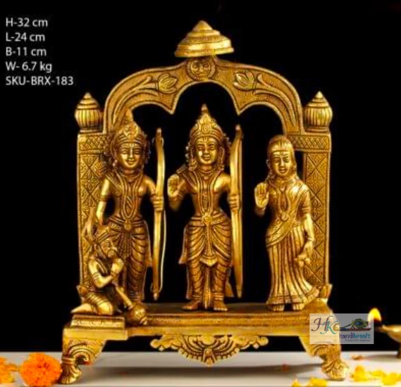 Handcrafted Brass Ram Darbar Idol 13"