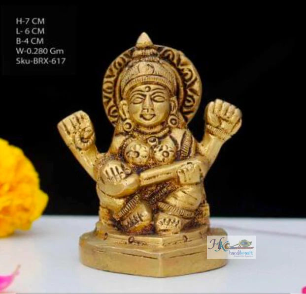 Brass Goddess Saraswati Idol