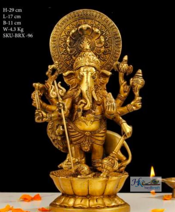 Brass Lord Ganesha Statue 12"