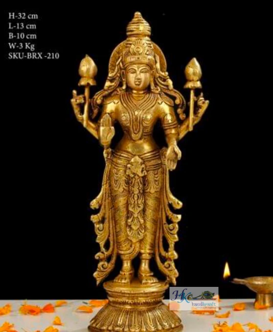 Brass Mata Laxmi Statue 12"