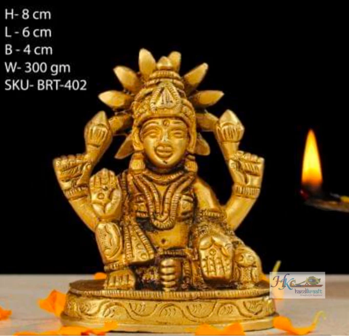 Brass Hindu Laxmi Chakra Idol 3"