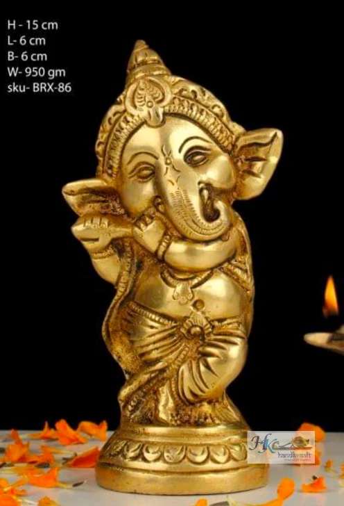 BRASS MUSIC GANESH STATUE 6'