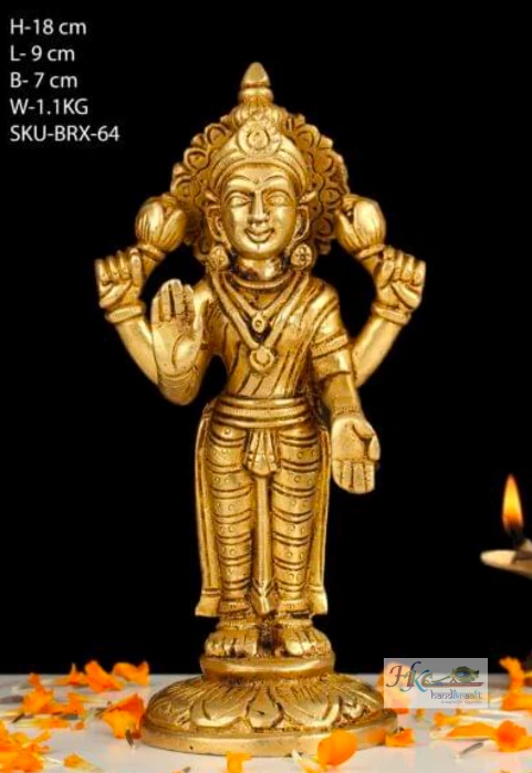 Brass Laxmi Idol 7"