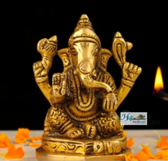 Brass Lord Ganesha Idol 3"