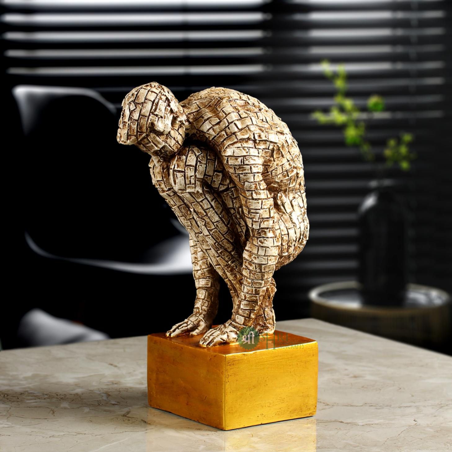 Abstract Mosaic Thinker Sculpture