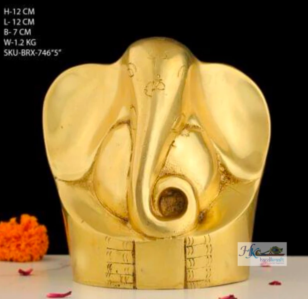 BRASS Golden Ganesha Idol