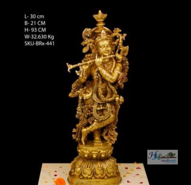 Brass Krishna Statue-36" Height