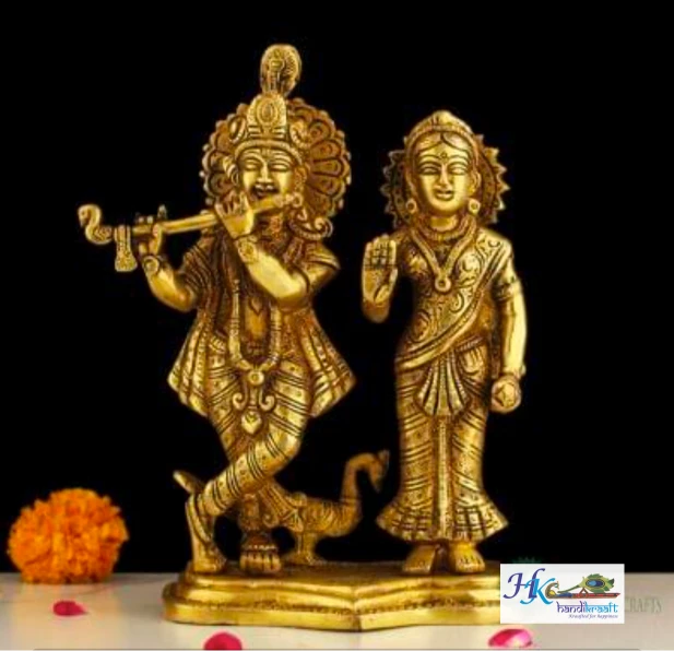 Brass Krishna and Radha Idol