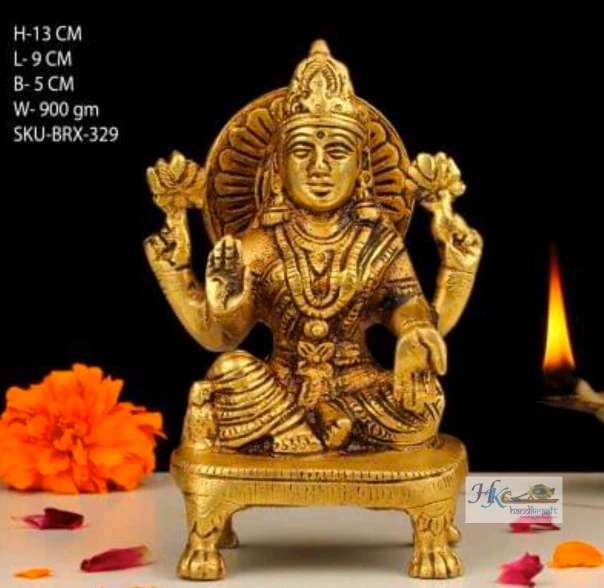 Brass Lakshmi Idol 5"