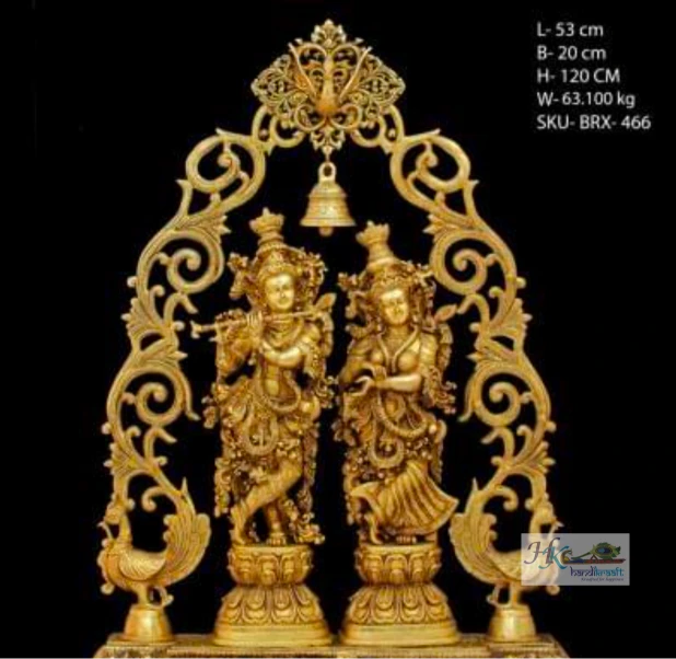 Brass Radha Krishna Frame Super fine Finish