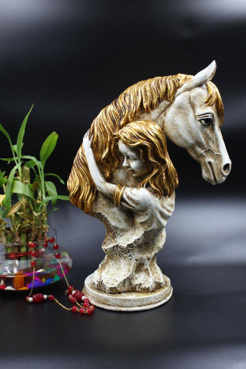 Horse and Girl Decorative Sculpture