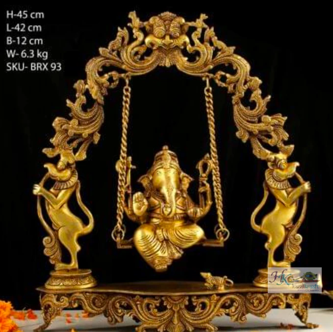 Brass Ganesh Swing Statue 18"