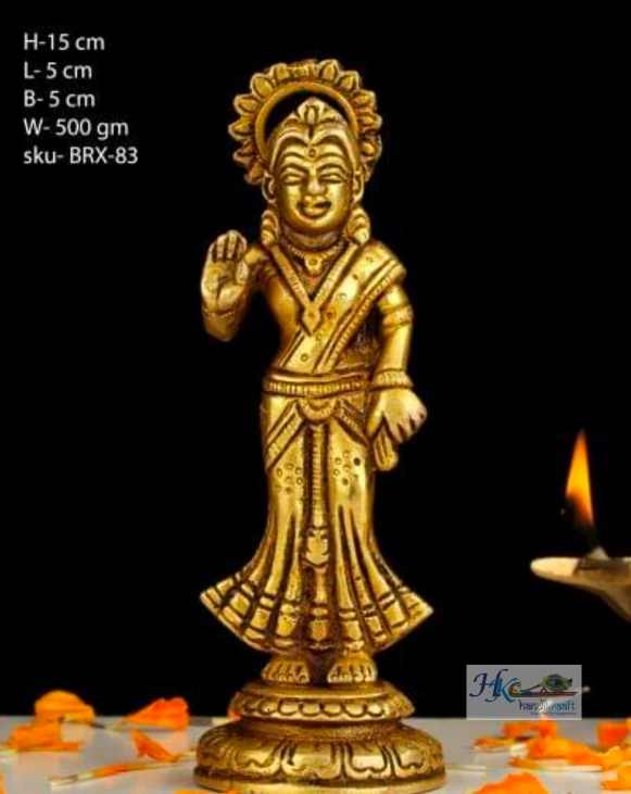 BRASS RADHA STANDING STATUE 6'