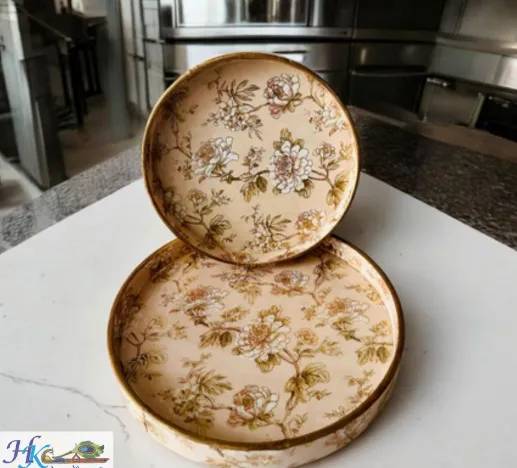 Premium Wooden Round Tray- 9" & 7" Combo
