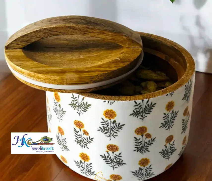 Wooden Air Tight Bowl Jar